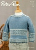 Knitting Pattern - Peter Pan P1272 - Merino Baby DK - Fairisle Sweater & Slipover